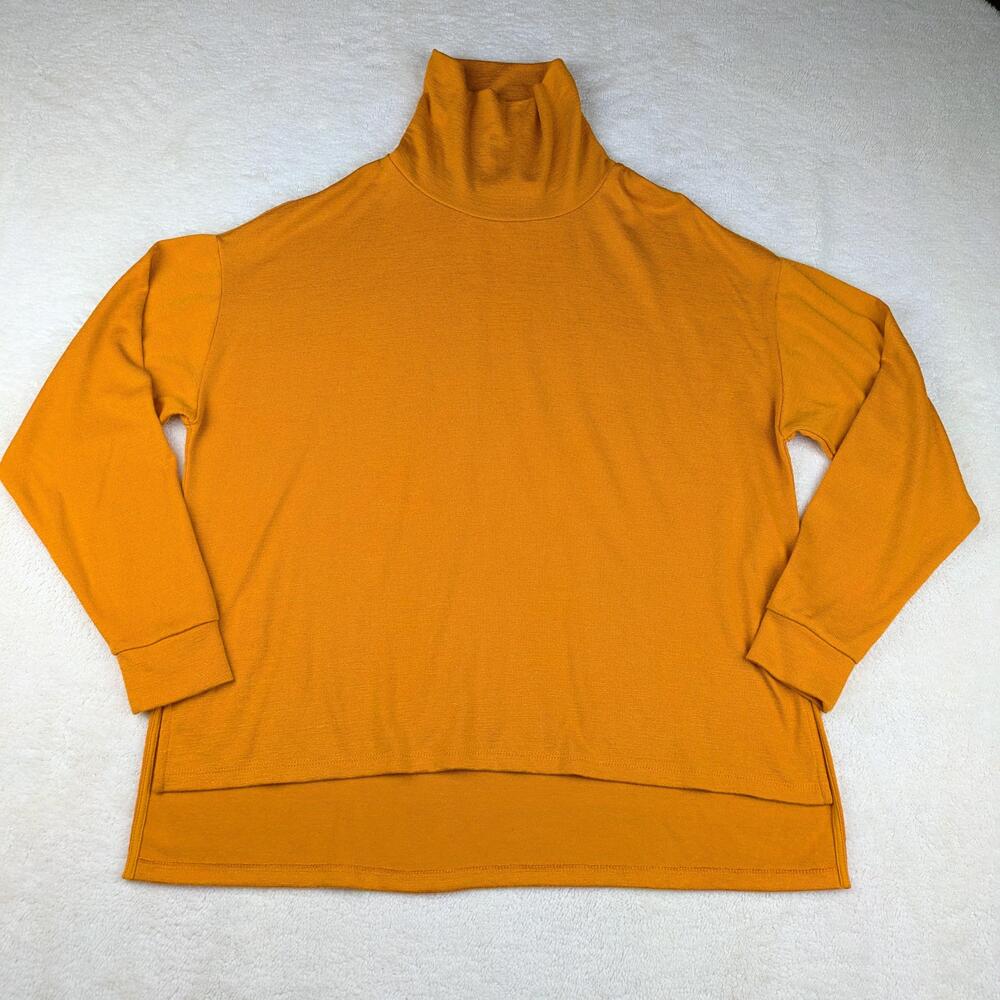 Wilfred Free Sweater Womens XS Yellow Turtleneck Long Sleeve High Low Tunic Top